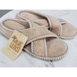 MUK LUKS Lilac Ada Slipper House Shoe Sandal LARGE‎ 9/10 Beige Taupe Honey Wheat